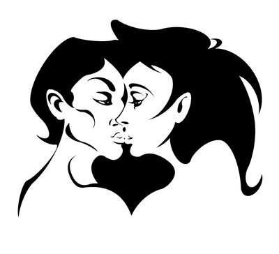 Couple Kissing (Graphic Image) by Neale Osborne